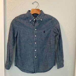 Ralph Lauren size 8 denim button down shirt